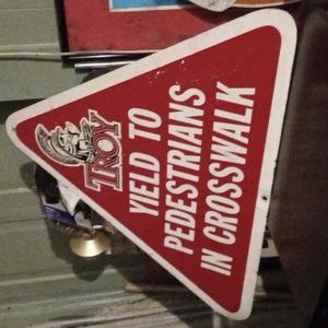 Metal sign troy brand for wall decor cool for hang out rooms or man caves